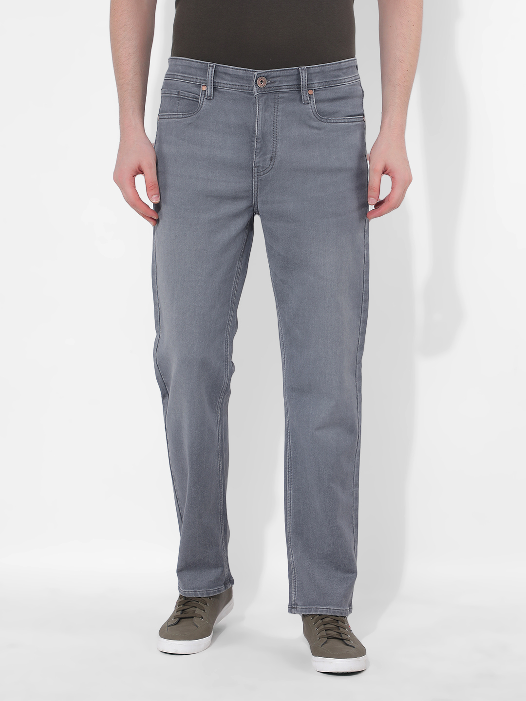 Numero Uno Men Solid Grey Jeans
